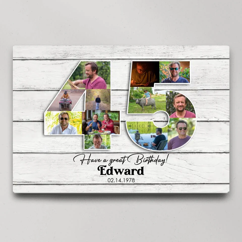 Happy A Great 45th Birthday - Custom Canvas Poster - Birthday Gift For Parents - Image 3