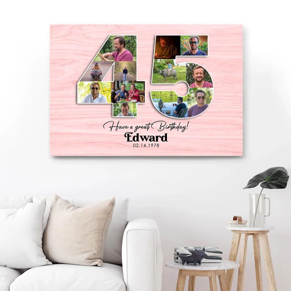Happy A Great 45th Birthday - Custom Canvas Poster - Birthday Gift For Parents - Image 6