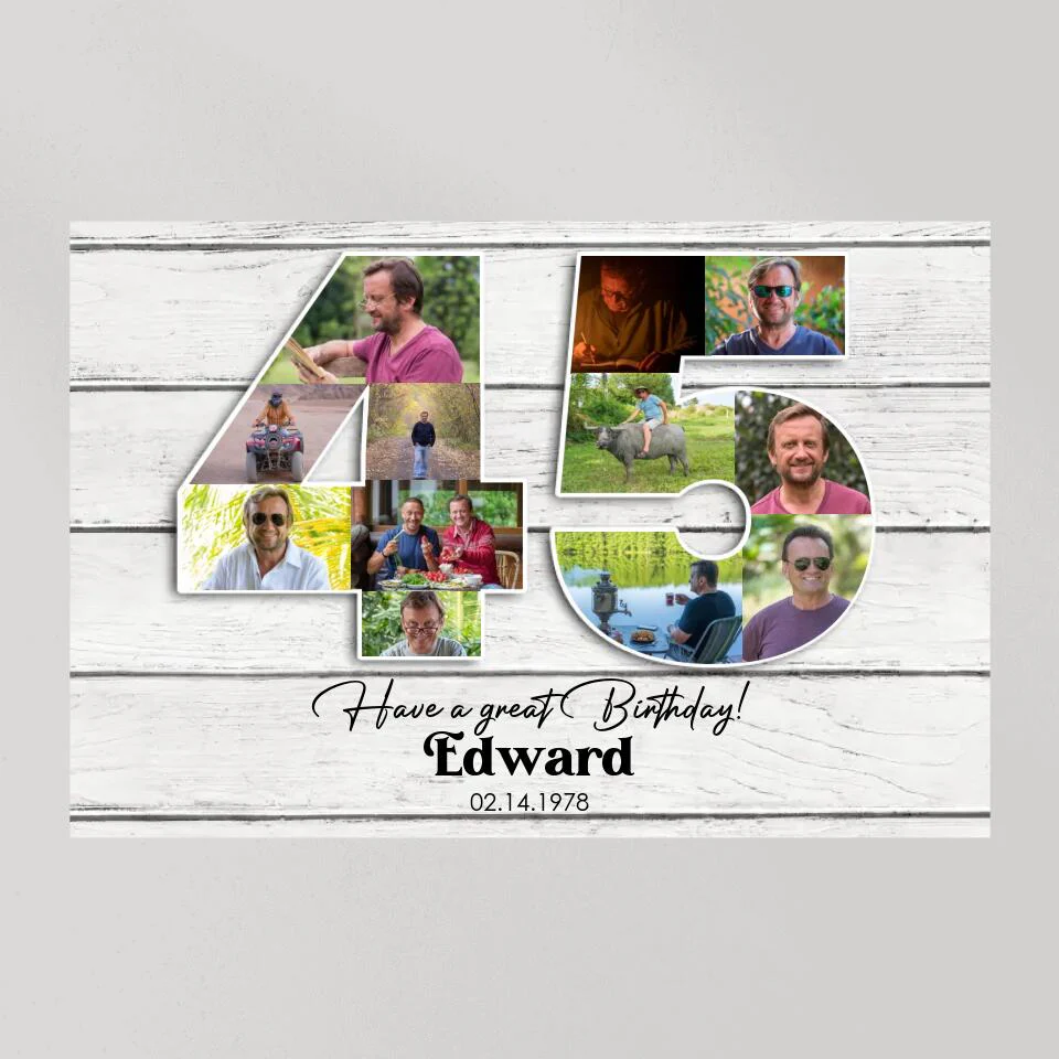 Happy A Great 45th Birthday - Custom Canvas Poster - Birthday Gift For Parents - Image 7