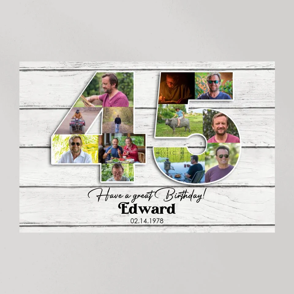 Happy A Great 45th Birthday - Custom Canvas Poster - Birthday Gift For Parents - Image 8