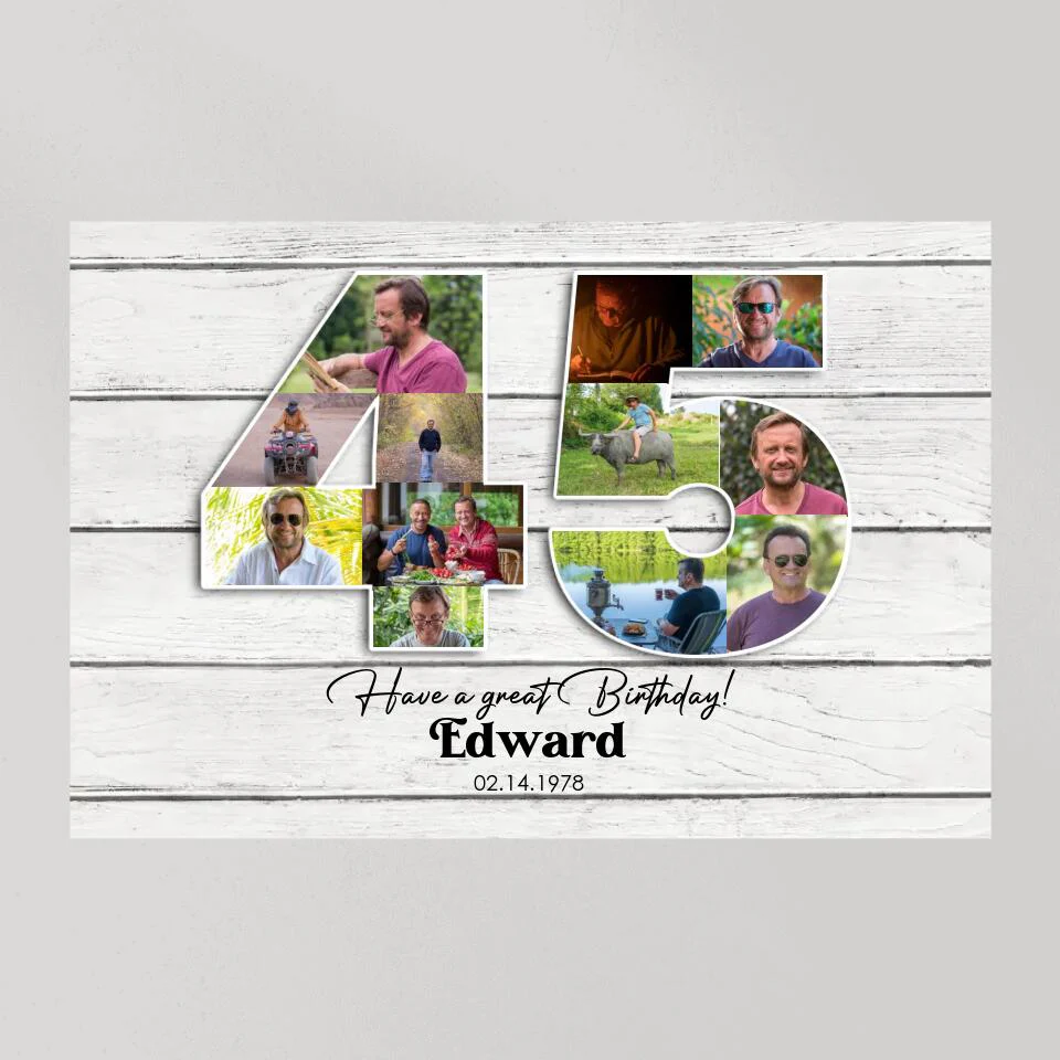 Happy A Great 45th Birthday - Custom Canvas Poster - Birthday Gift For Parents - Image 9