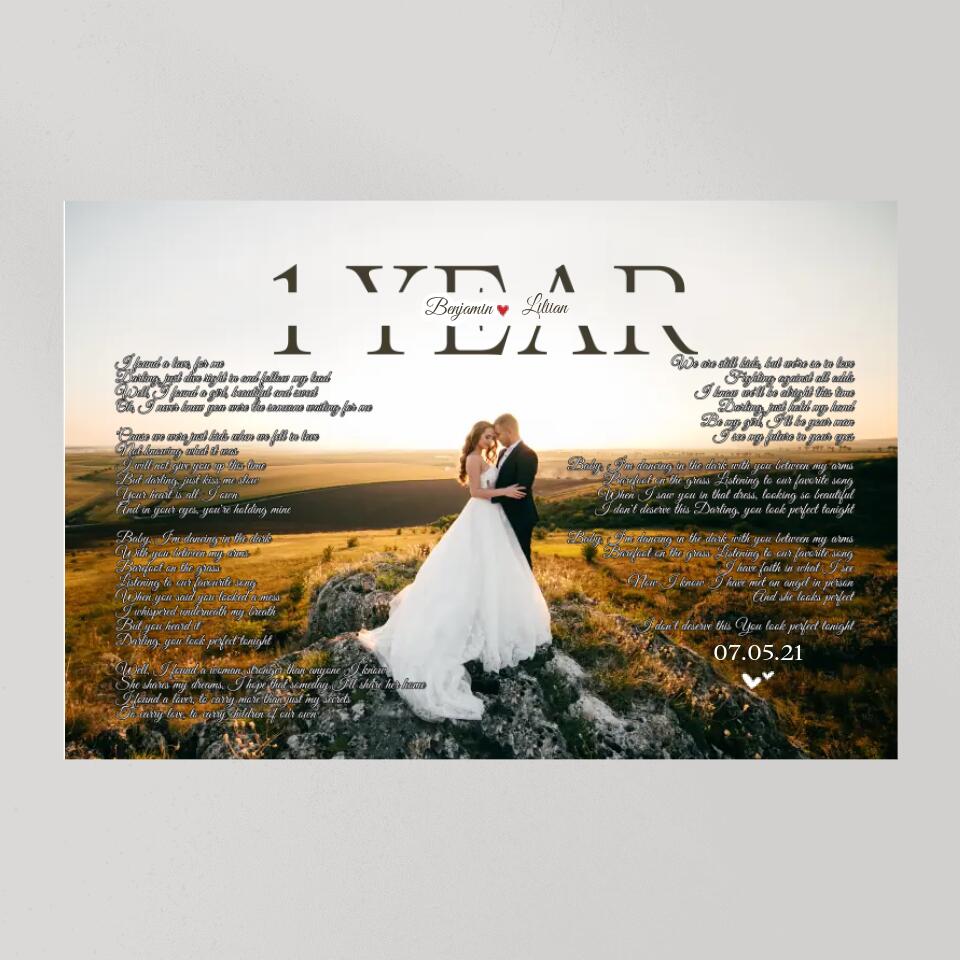 Happy Anniversary Favorite Song Lyrics Custom Canvas Poster Gift For Couples - Image 2