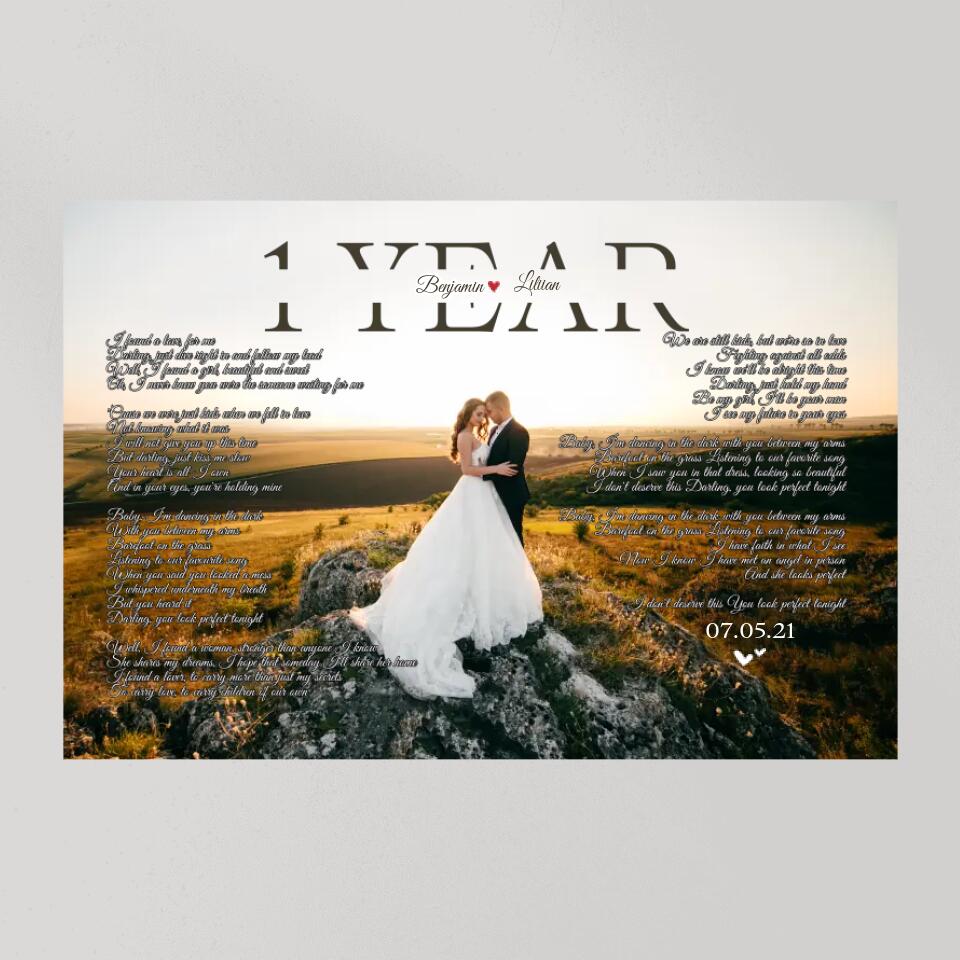 Happy Anniversary Favorite Song Lyrics Custom Canvas Poster Gift For Couples - Image 3