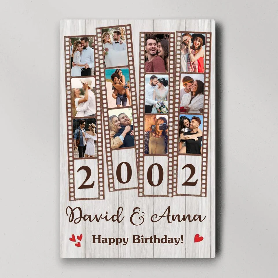 Happy Anniversary Film Role Photo Frame Custom Canvas Poster Anniversary Gift For Couples - Image 3