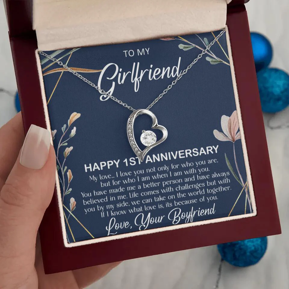 Personalized Valentine Gifts - Happy 1 Month 1st To My Girlfriend Personalized Jewelry - Image 12