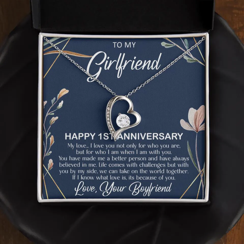 Personalized Valentine Gifts - Happy 1 Month 1st To My Girlfriend Personalized Jewelry - Image 2