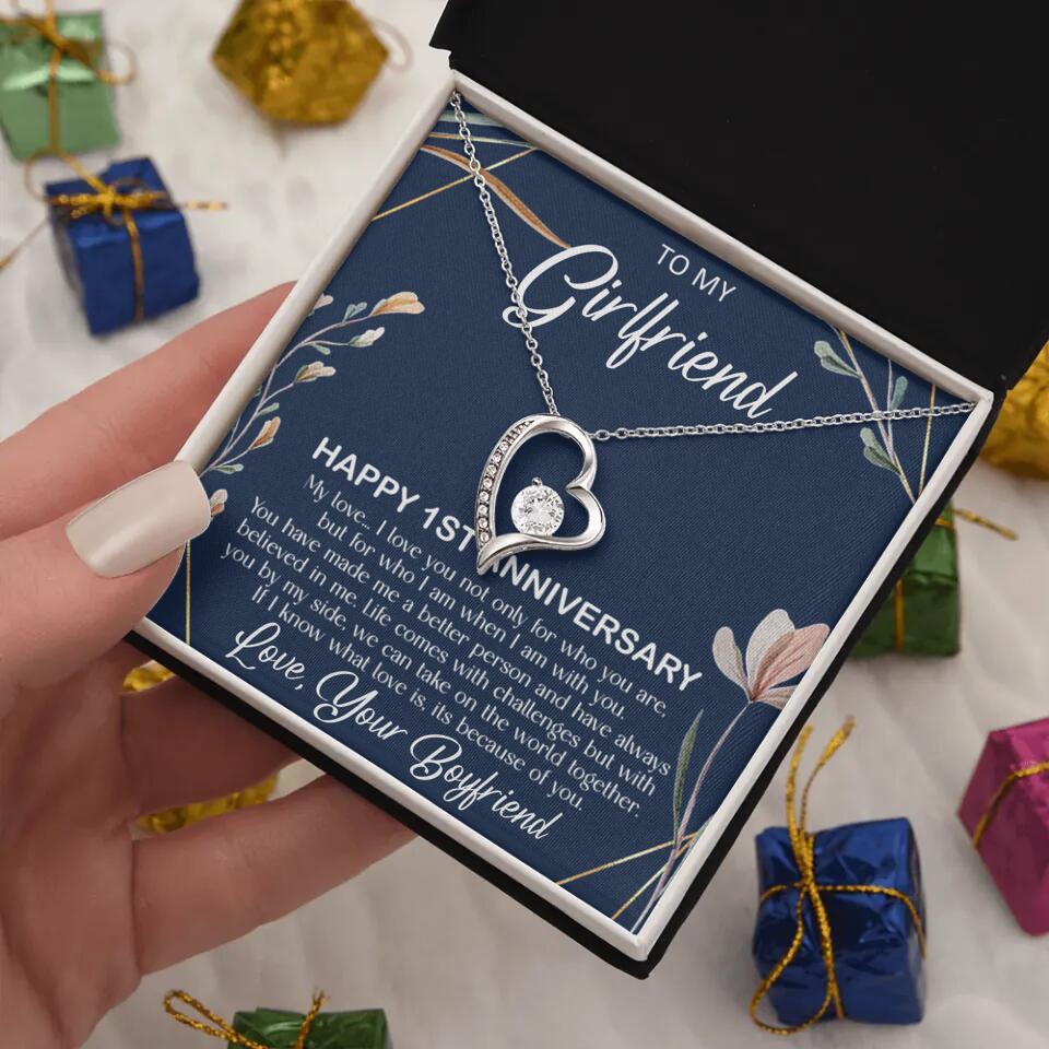 Personalized Valentine Gifts - Happy 1 Month 1st To My Girlfriend Personalized Jewelry - Image 4