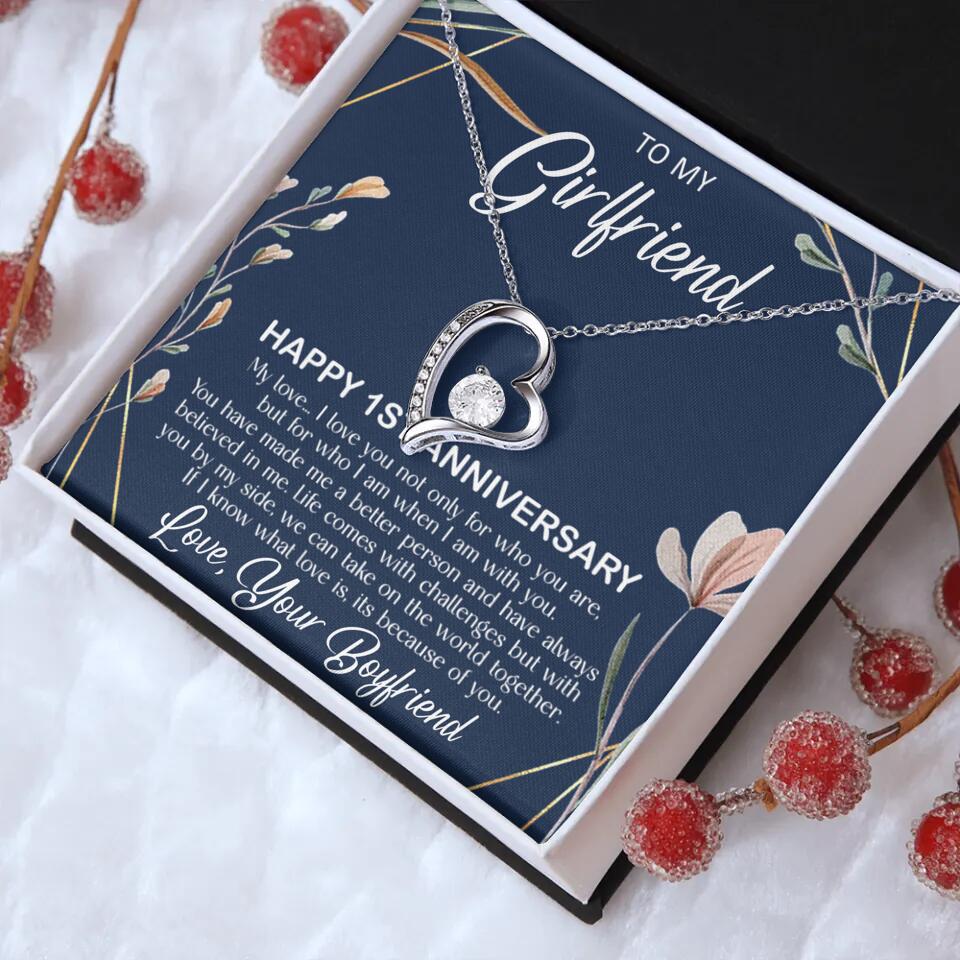Personalized Valentine Gifts - Happy 1 Month 1st To My Girlfriend Personalized Jewelry - Image 5