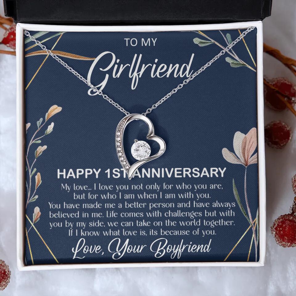 Personalized Valentine Gifts - Happy 1 Month 1st To My Girlfriend Personalized Jewelry - Image 6