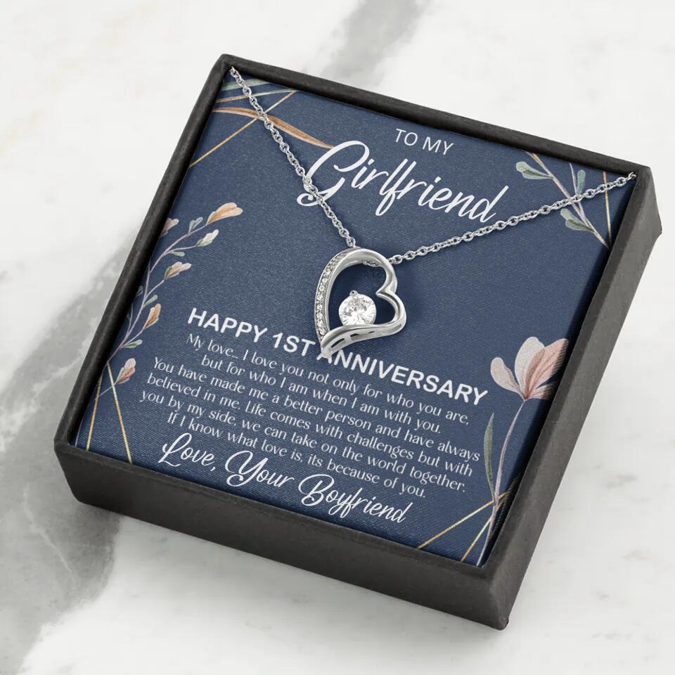 Personalized Valentine Gifts - Happy 1 Month 1st To My Girlfriend Personalized Jewelry - Image 7