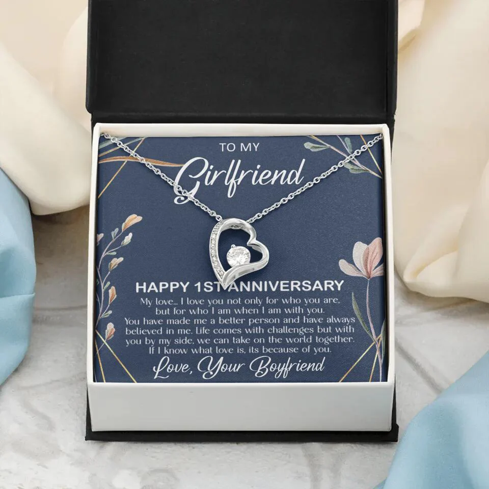 Personalized Valentine Gifts - Happy 1 Month 1st To My Girlfriend Personalized Jewelry - Image 8