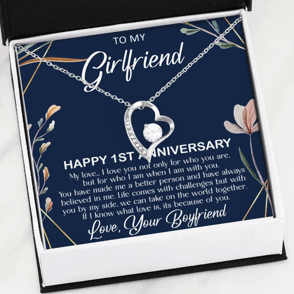 Personalized Valentine Gifts - Happy 1 Month 1st To My Girlfriend Personalized Jewelry - Image 9