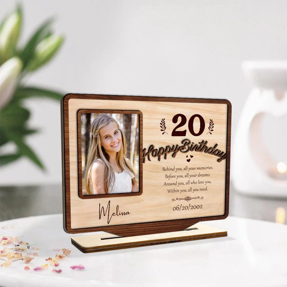 Happy Birthday Behind You All Your Memories - Personalized Custom Shape Wooden Plaque - Best Gift for Daughter Friends Mom - 212IHPLNWP666 - Image 3