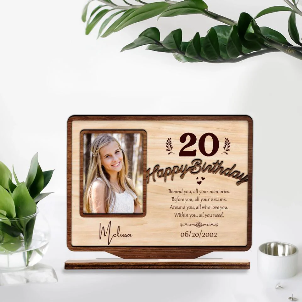 Happy Birthday Behind You All Your Memories - Personalized Custom Shape Wooden Plaque - Best Gift for Daughter Friends Mom - 212IHPLNWP666 - Image 4