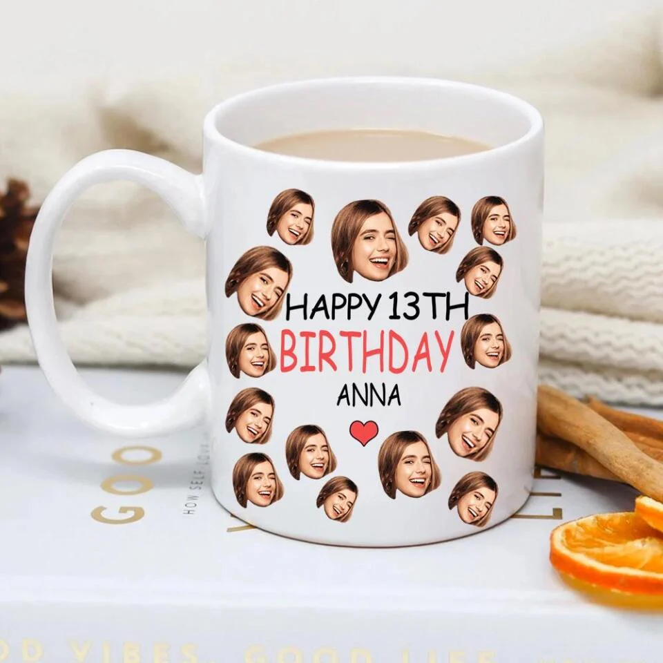 Happy Birthday Custom Funny Face - Personalized Mug - Gift For Her/Him - Image 2