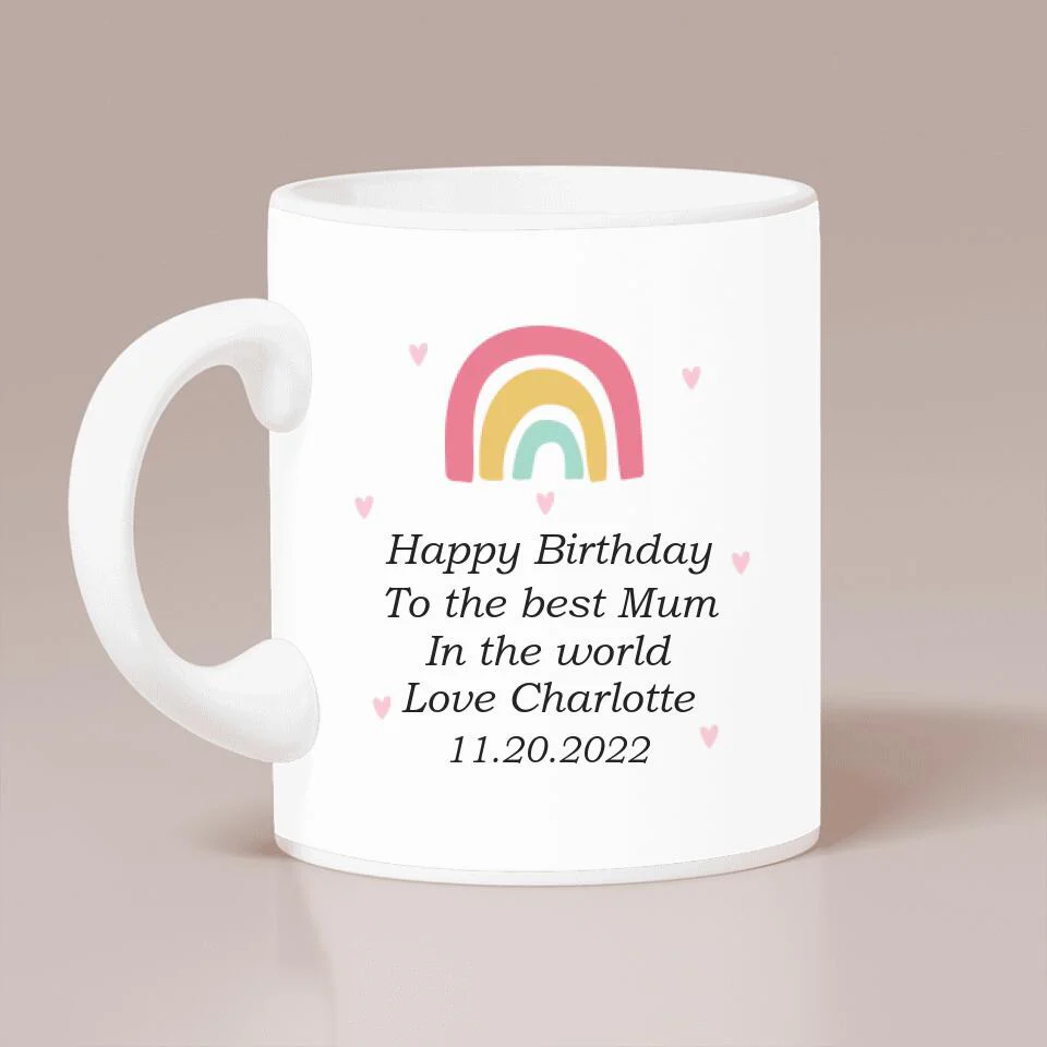 Happy Birthday for Mum - The World is Better with You In It - Personalized White Mug - Image 3