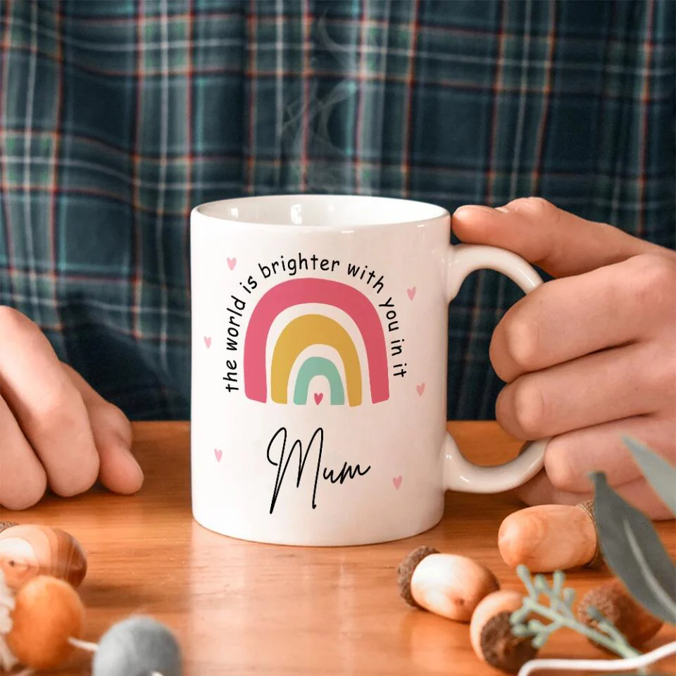 Happy Birthday for Mum - The World is Better with You In It - Personalized White Mug - Image 5