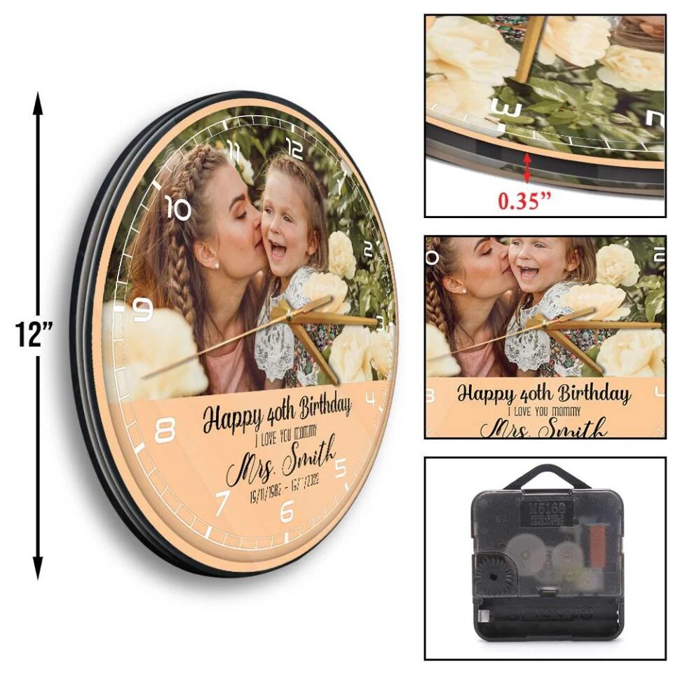 Happy Birthday Mommy Custom Wall Clock Birthday Gift For Mom - Image 7