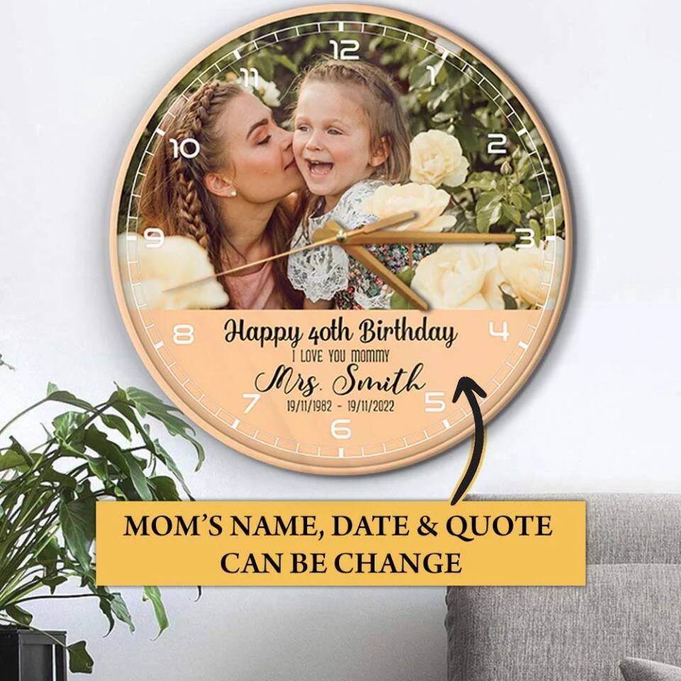 Happy Birthday Mommy Custom Wall Clock Birthday Gift For Mom - Image 8