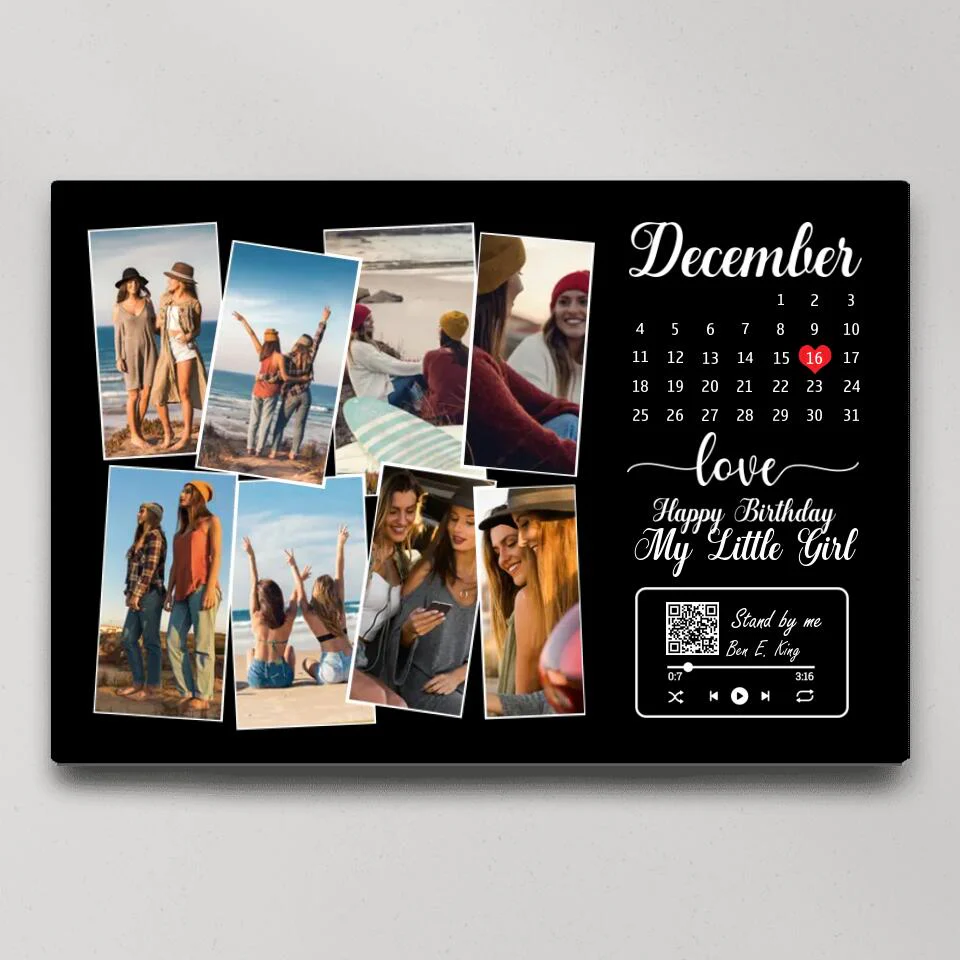 Happy Birthday My Little Girl Custom Canvas Poster Birthday Gift For Daughter - Image 3