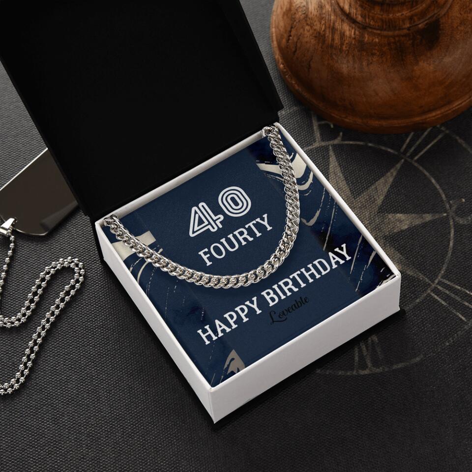 Happy Birthday Personalized Cuban Link Chain - Image 2