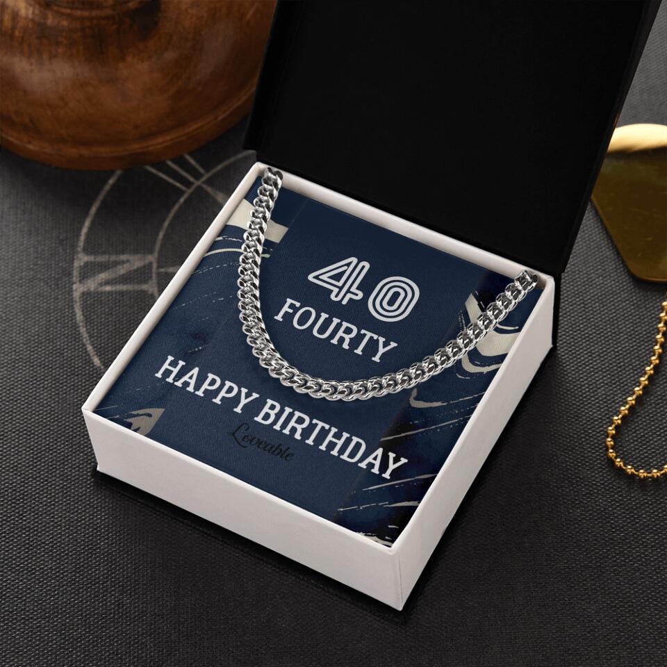 Happy Birthday Personalized Cuban Link Chain - Image 3