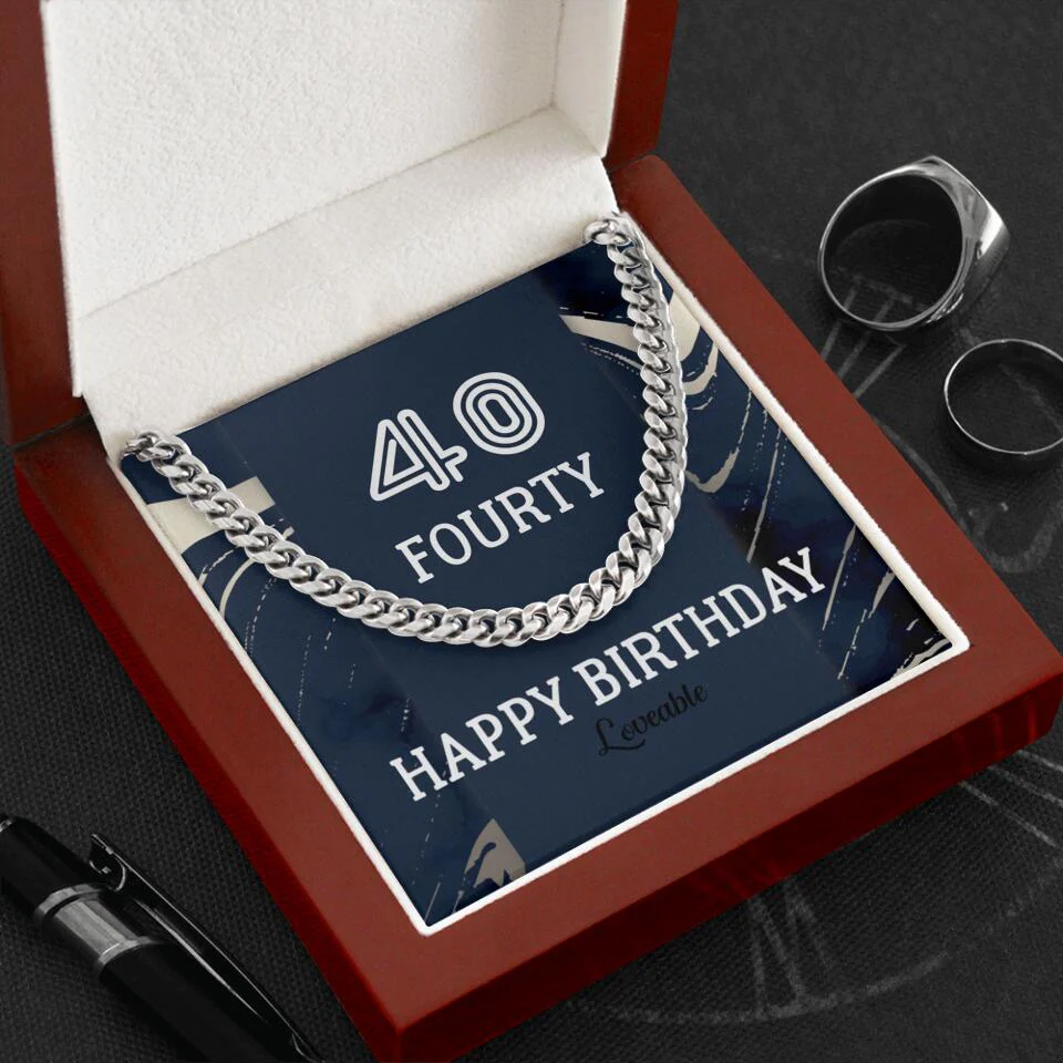 Happy Birthday Personalized Cuban Link Chain - Image 5