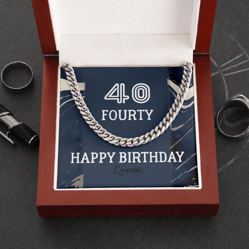 Happy Birthday Personalized Cuban Link Chain - Image 6