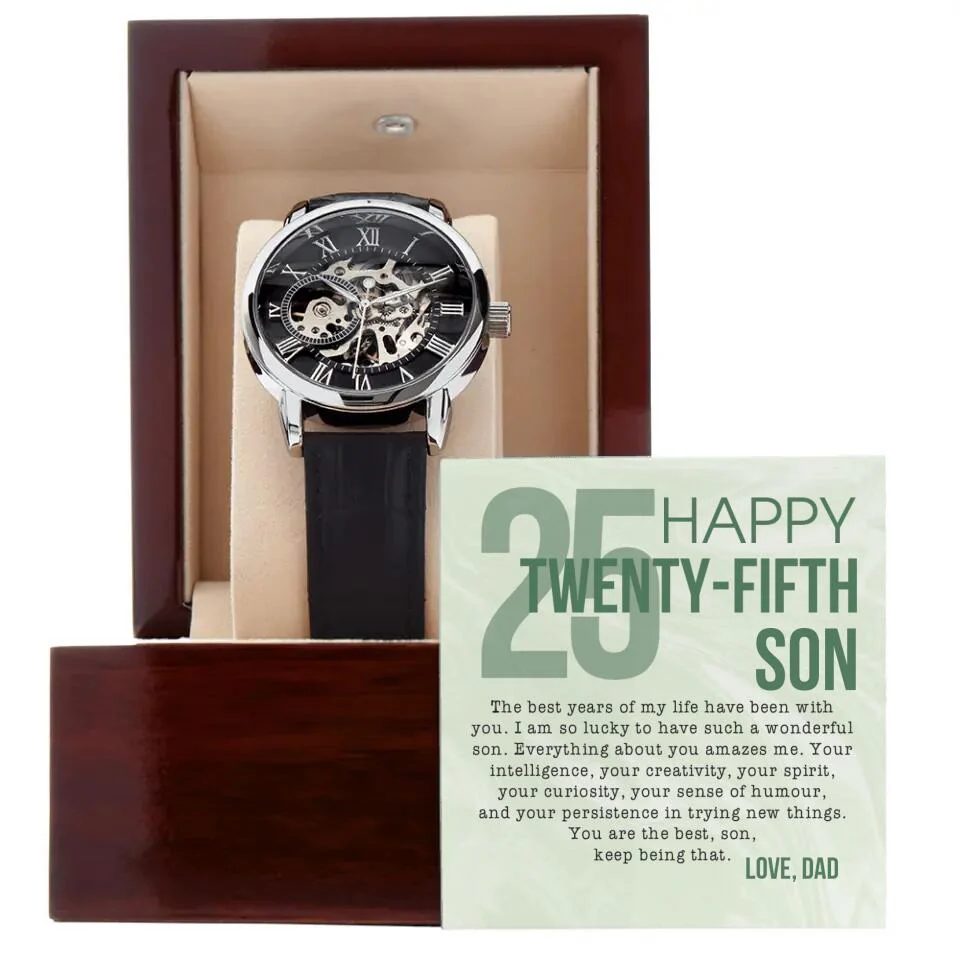 Happy Birthday Son - Personalized Luxury Watch With Message Card - Image 2