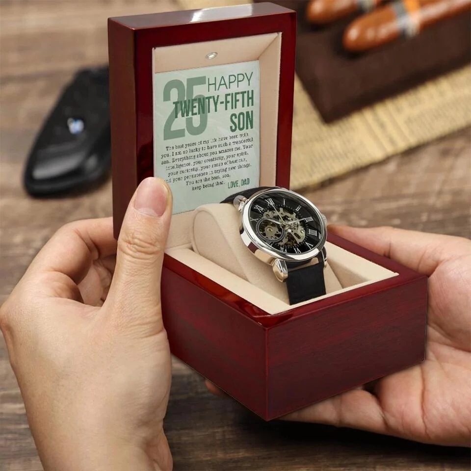 Happy Birthday Son - Personalized Luxury Watch With Message Card - Image 3