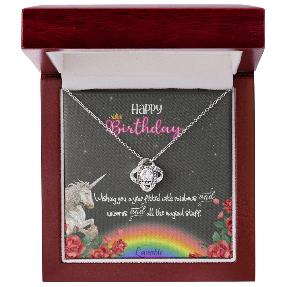 Happy Birthday Unicorn In Rainbow Special Necklace Birthday Gift - Image 4
