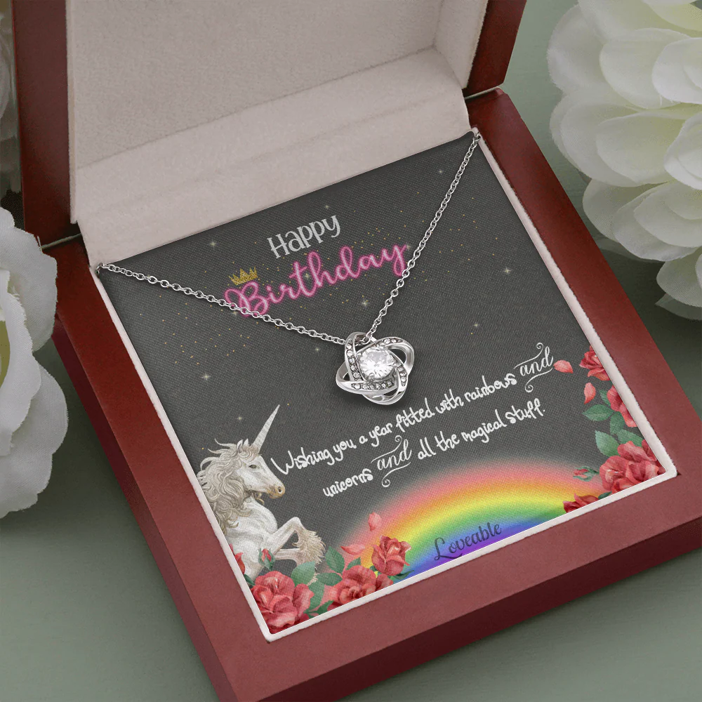 Happy Birthday Unicorn In Rainbow Special Necklace Birthday Gift - Image 5