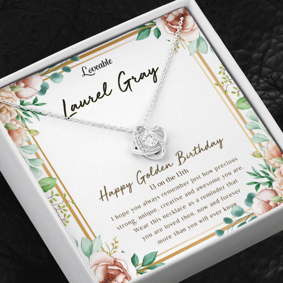Happy Golden Birthday - Personalized White Gold Necklace - 50th Birthday Gift - Image 2