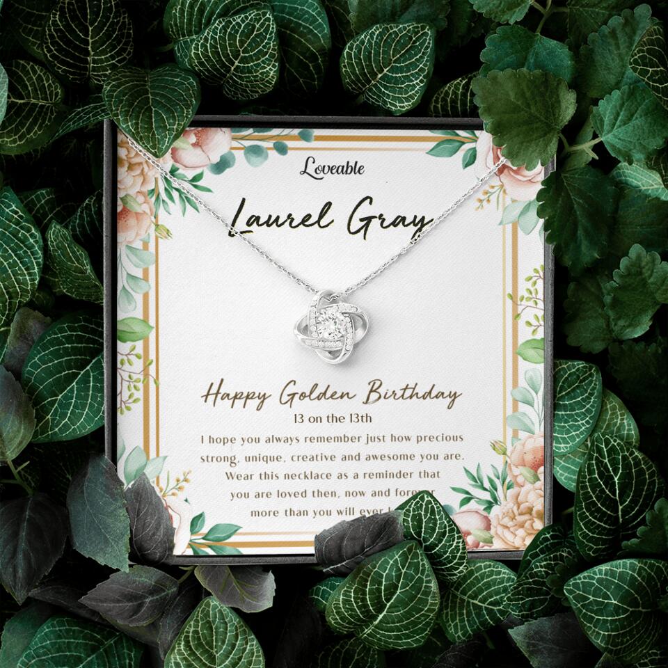 Happy Golden Birthday - Personalized White Gold Necklace - 50th Birthday Gift - Image 4