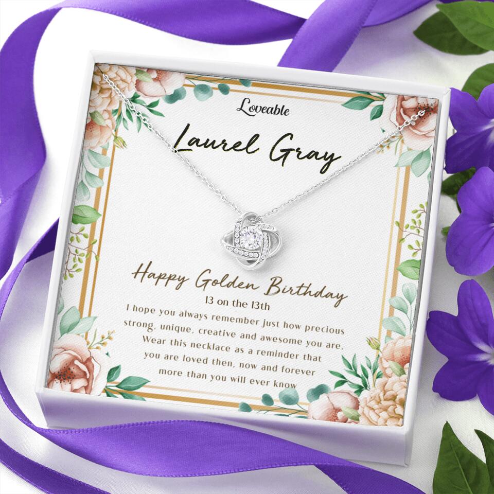 Happy Golden Birthday - Personalized White Gold Necklace - 50th Birthday Gift - Image 5
