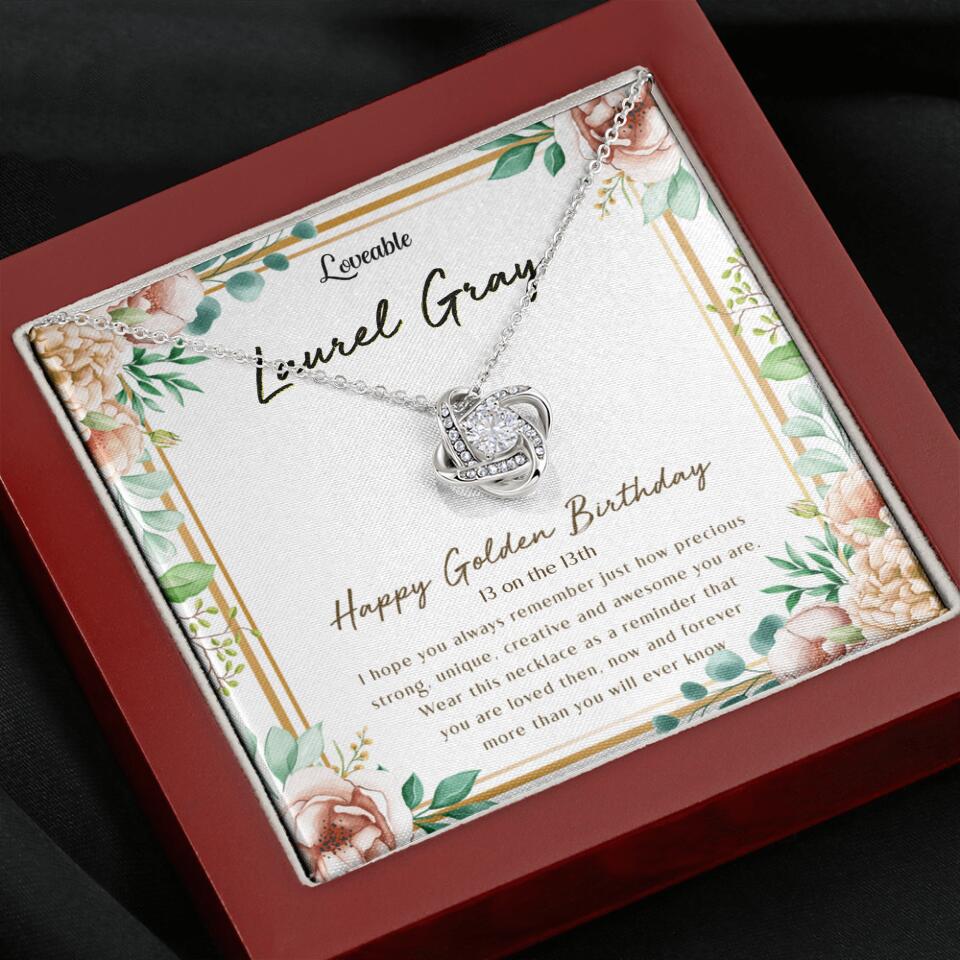Happy Golden Birthday - Personalized White Gold Necklace - 50th Birthday Gift - Image 7