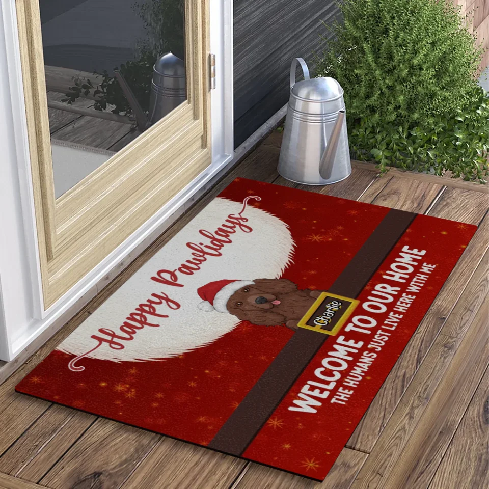 Happy Pawlidays Welcome To Our Home - Personalized Doormat - Christmas Gift For Pet Dog Lovers Family - Image 3