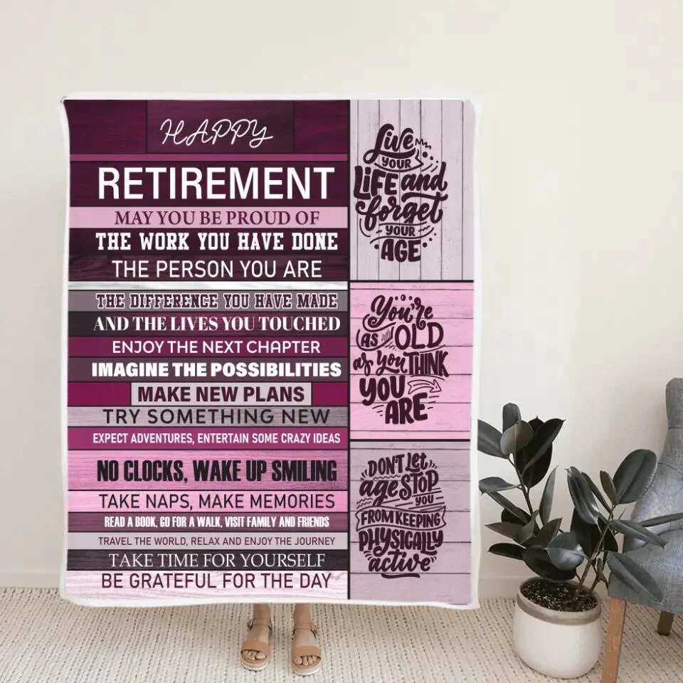 Happy Retirement May You Be Proud Of The Work You Have Done The Person You Are The Difference You Have Made - Fleece Blanket - Retirement Gift - Gift for Mentor Boss Coworker Professor - Thank You/Appreciation Gifts - 302ICNLNBL104 - Image 3