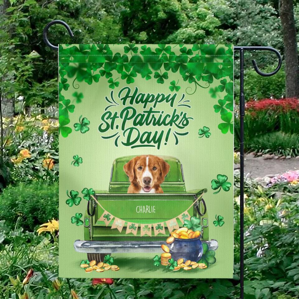 Happy St. Patrick's Day with Pets - Personalized Garden Flag - Gift for Dog/Cat Lovers - Image 3