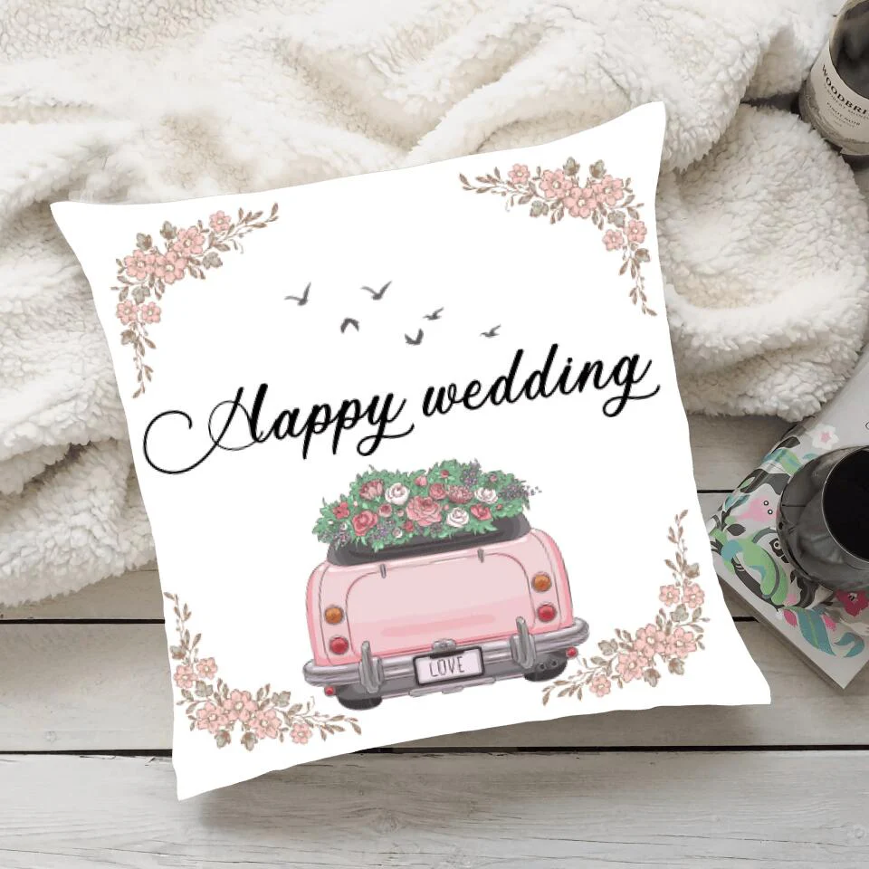 Happy Wedding Anniversary Custom Pillow Gift For Couples - Image 4