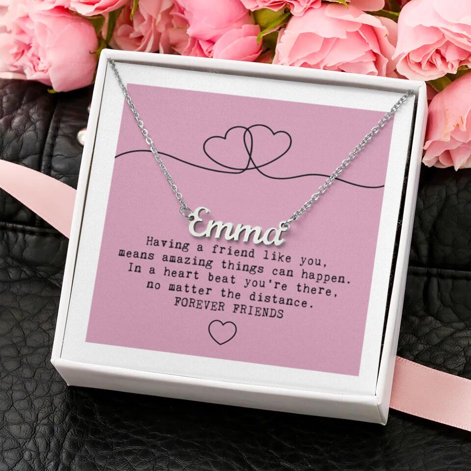 Having A Friend Like You Custom Name Necklace Best Gift For Friends - Image 2