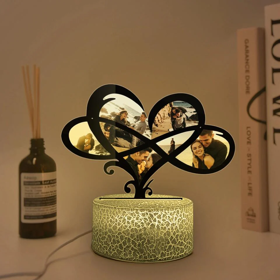 Heart Infinity Shape Custom 3D Light Anniversary Gift For Couple - Image 5