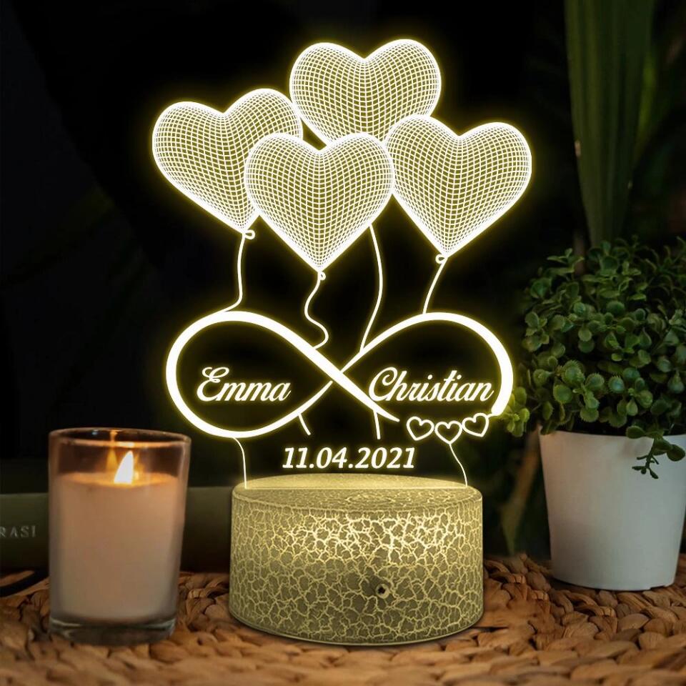 Heart Shaped Balloons Custom 3D Light Wedding Gift - Image 4