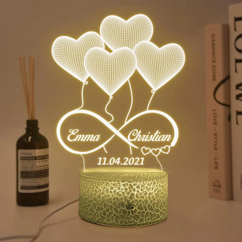 Heart Shaped Balloons Custom 3D Light Wedding Gift - Image 5