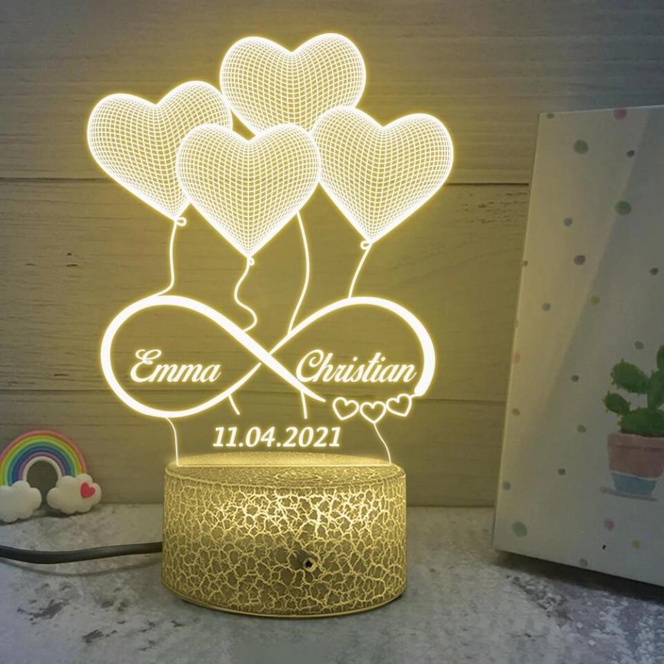 Heart Shaped Balloons Custom 3D Light Wedding Gift - Image 6