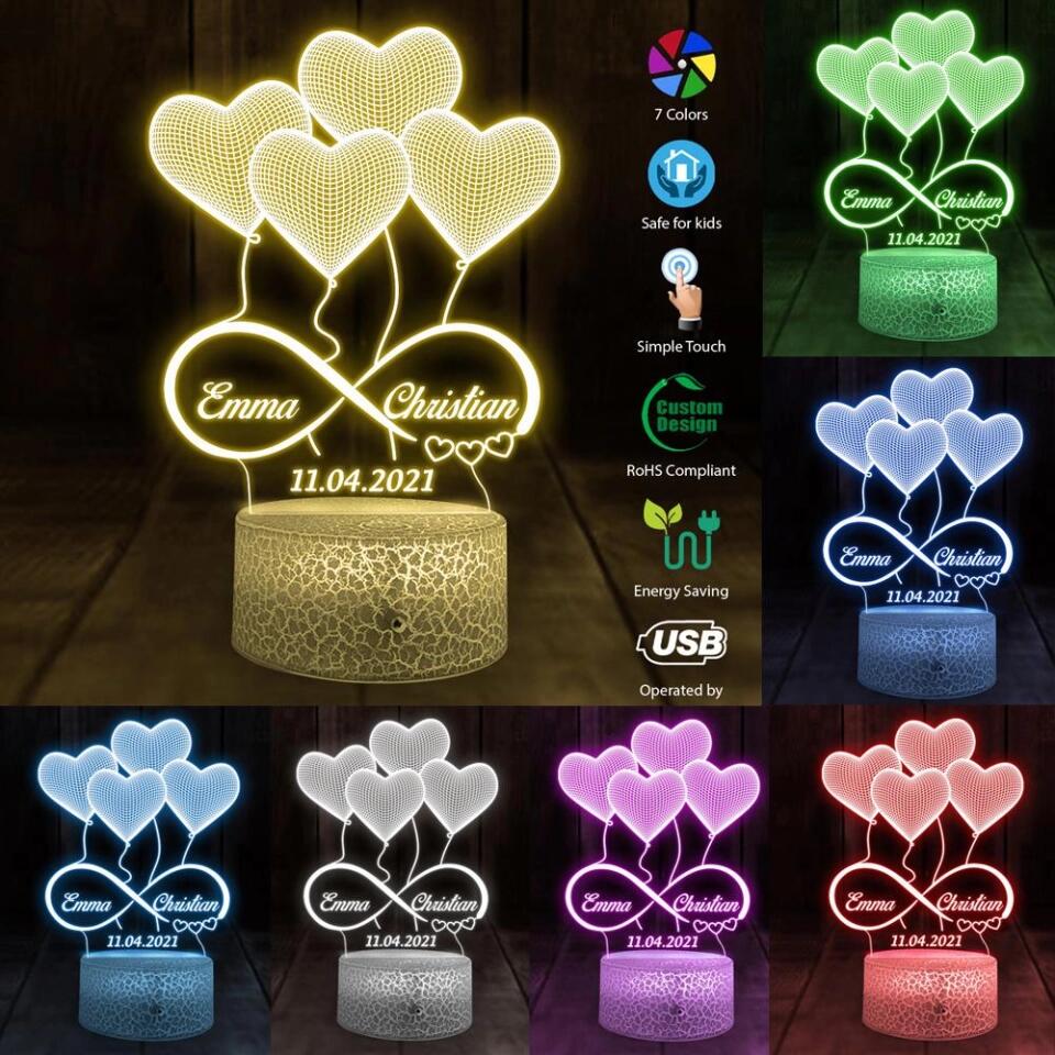 Heart Shaped Balloons Custom 3D Light Wedding Gift - Image 7