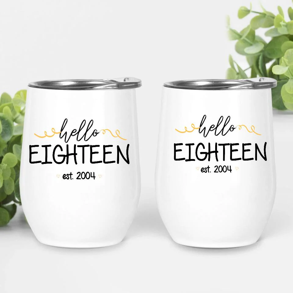 Hello Eighteen Personalized Tumbler - Image 2