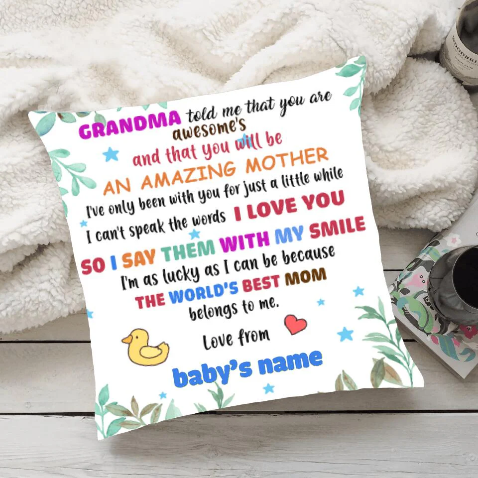 Hi Mommy, The world's best mom belong to me - Personalized Canvas Pillow Gifts for new mom 206HNTHPI182 - Image 4