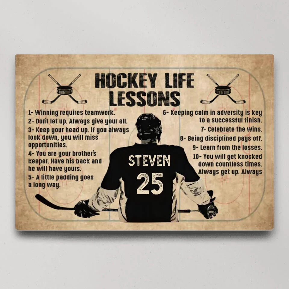 Hockey Life Lessons - Custom Canvas Poster - Anniversary Gift For Hockey Lovers - Image 3