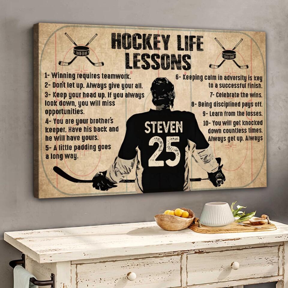 Hockey Life Lessons - Custom Canvas Poster - Anniversary Gift For Hockey Lovers - Image 4